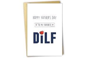 OJsensai Fathers Day Gift for Husband, Dilf Fathers Day Card, Happy Fathers Day to My Favorite Dilf, Dilf Fathers Day Card from Wife, Fathers Day for Boyfriend