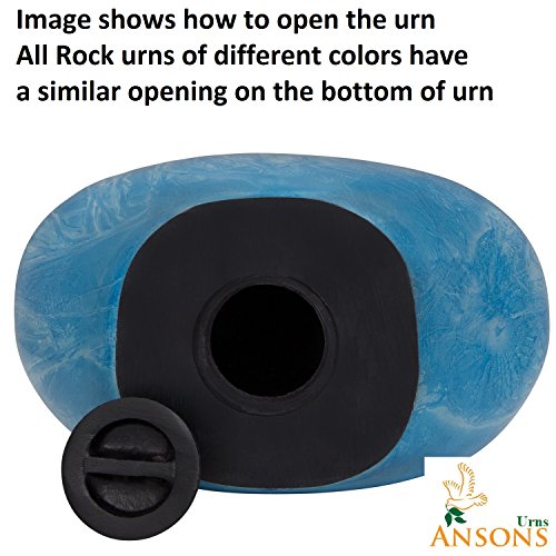 Ansons Urns Green Small Cremation Urn - Mountain/Rock Funeral Urn - Aluminum Memorial Garden Burial Urn - Aluminum with Marbled Design - Fits up to 12 lbs Pet Urn