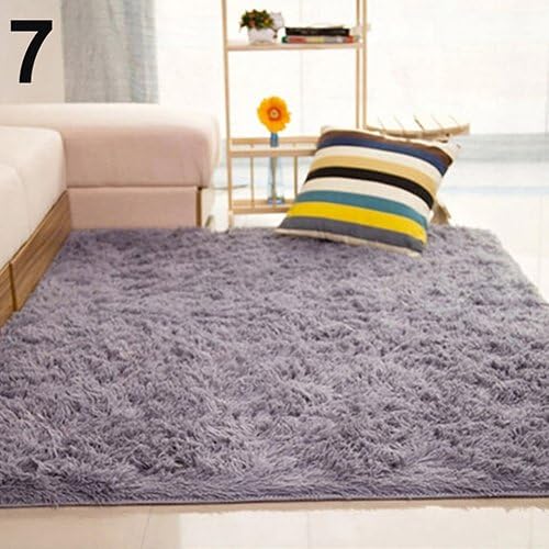 Terzsl Carpet, Living Room Bedroom Home Anti-Skid Soft Shaggy Fluffy Area Rug Carpet Floor Mat - Grey