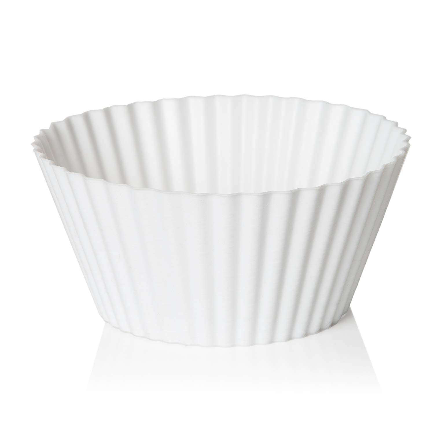 Silicone Muffin Cups | 7cm 6 Pack | White Colour | Reusable | Dishwasher Proof | BPA Free (6)