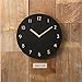 thehaki Decorative Wall Clock Silent & Non-Ticking Quartz Clock PU Leather Lightweight 0.4lb Round 9