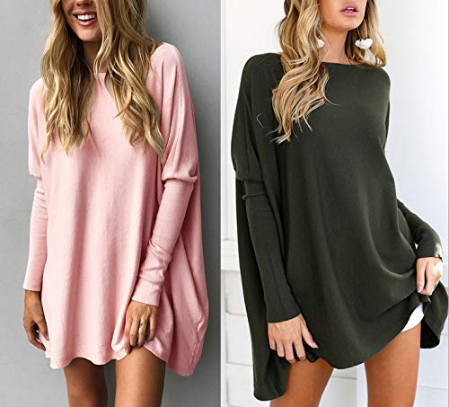 Dames Oversized Shirt Pullover Baggy Batwing Lange Mouw Top Blouses Katoen Women Losse Jumper T Shirt Trui Tuniek, S-3XL - Image 6