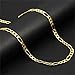 WELRDFG 18K gold-plated necklace 5MM men's and women's necklace Figaro chain length 18-32 inches