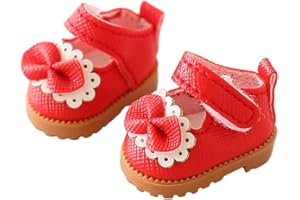 JOJEDOMO Compatible with Labubu Doll Shoes for 17cm Doll,Shoes Used for Labubu Accessories (GZA-Red)
