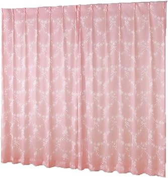 Amazon レースカーテン 遮熱 紫外線カット ボイル ピンク リボン おしゃれ かわいい 幅100cm 1cm レースカーテン オンライン通販