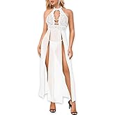 ShawGobow Heart Choker Lingerie,High Slit Babydoll Nightgowns For Women Sexy,Boudoir Outfits Valentines Wedding Night