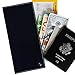 Pacer Go RFID Blocking Slim Minimalist Long Travel Wallet Genuine Leather Passport Holder Travel Cover (Dark Blue)