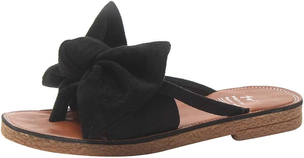 black tie flat sandals