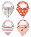 American Kiddo Baby Bandana Drool Bibs for Girls 100% Waterproof Organic Cotton With Snaps and Back Pocket (4-Pack) for Drooling and Teething Babies and Toddlers - 