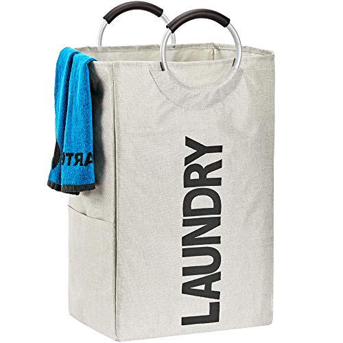 HOMEST Single Laundry Hamper with Handle, SelfStanding Modern Laundry