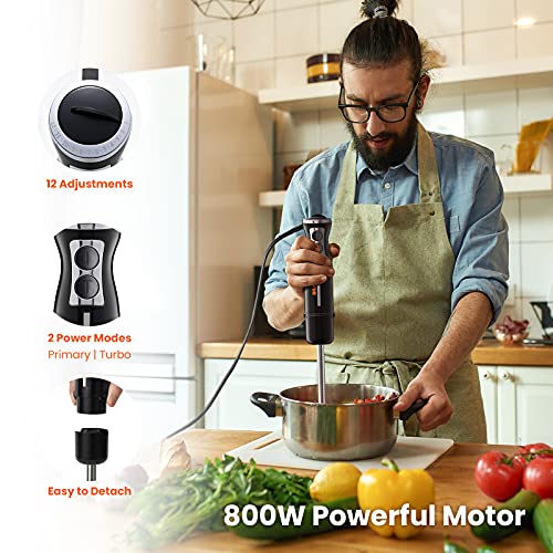 Immersion Blender, Hand Blender for Baby Food Puree Soup Smoothie, 800W