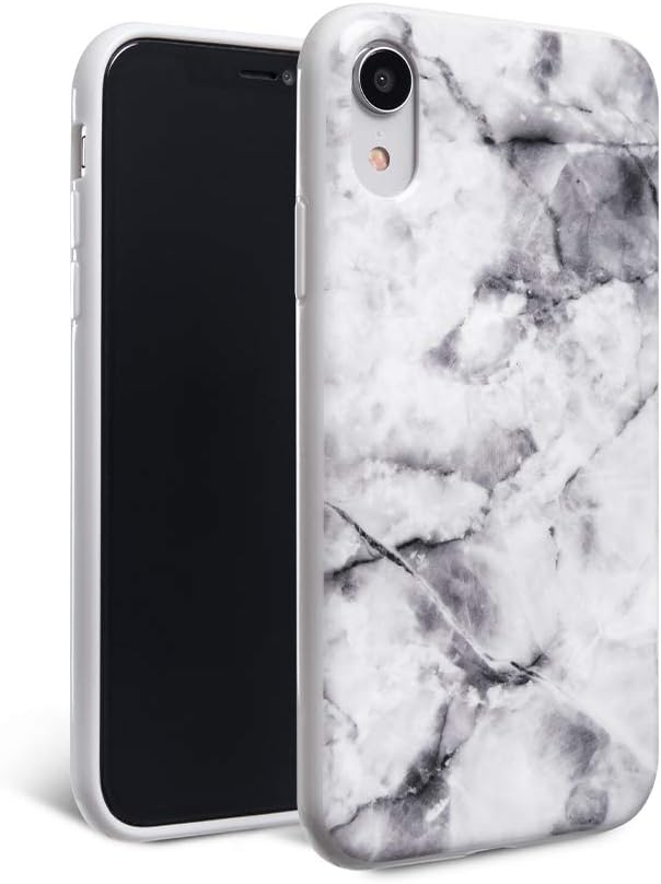 FELONY CASE iPhone XR Case - White Polished Marble - 360° Shock Absorbing, Anti-Scratch, Protects Screen – Stylish Phone Case for Men & Women