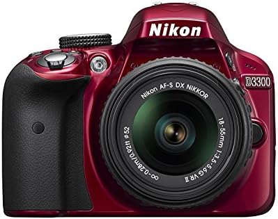 Nikon D3300 24.2 MP CMOS Digital SLR with Auto Focus-S DX NIKKOR 18-55mm f/3.5-5.6G VR II Zoom Lens Red (Certified Refurbished)