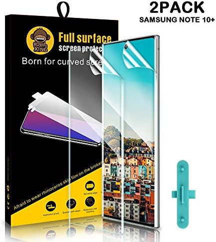 WILLONE Galaxy Note 10 Plus/+ 5G Screen Protector Flexible TPU Film, 2Pack-Case Friendly, Bubble-Free, HD Clear, Ultrasonic Fingerprint Compatible Protective Film for Samsung Galaxy Note 10 Plus