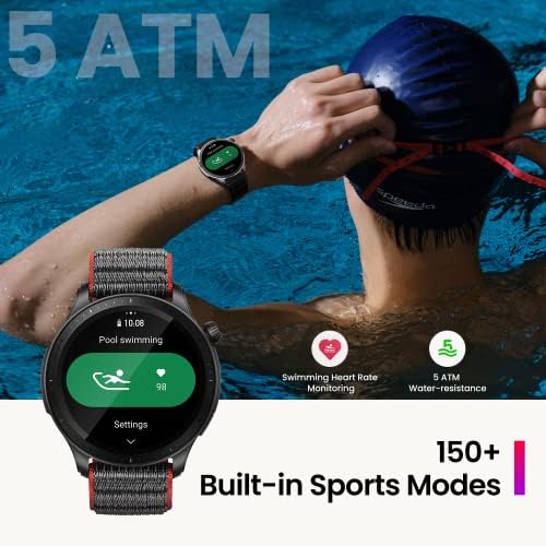 GTR 4 Smartwatch para Teléfono Android Reloj Inteligente de Seguimiento GPS 150 Modos de Deporte Llamadas Telefónicas de Bluetooth Almacenamiento de Música Batería de 14 Días Duración Alexa