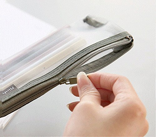 Shuxy 3 Pieces Zipper File Bags Organizer Mesh Zipper Pencil Case Storage Travel Holder Transparent Multipurpose Jewelry Candy Cosmetic Toiletry Stationary Pen Pencil Makeup Bag (Medium)