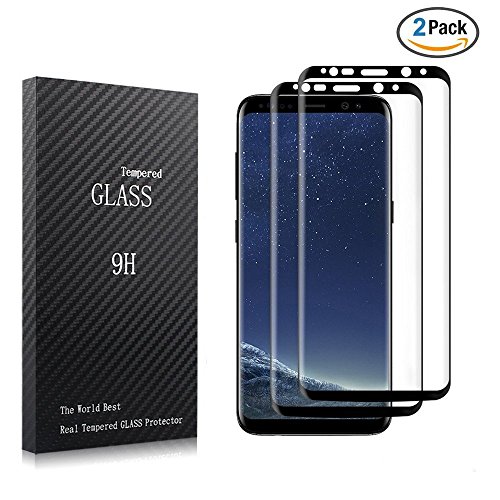 Quesple Galaxy S8 Glass Screen Protector, [2 Pack] Premium 9H Hardness Anti-Scratch Full Coverage Tempered Glass Screen Protector Film for Samsung Galaxy S8