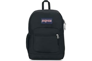 JanSport Cross Town Plus Backpack - Large Main Compartment, Side Water Bottle Pocket, 15-Inch Padded Laptop Sleeve - Black