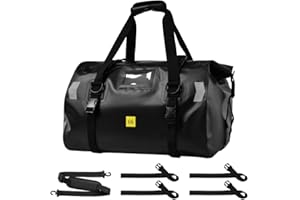 XIUWK Motorcycle Tail Bag 66L, Waterproof Duffel Bag for Touring Adventure, Cycling & Camping