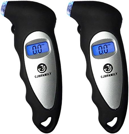 Digital Tire Pressure Gauge - 150 PSI 4 Settings for Auto Car Bike Bicycle motorcycle and Truck with Backlit LCD, Black ( Pack of 2 )