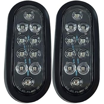 Led Trailer Lights 2-Pack 6" Oval LED Stop/Turn/Tail Lights - Clear Lens, Red LEDs, 12V, IP67 For Trailers/Trucks Oval Tail Lights - Foto 2