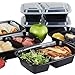 NutriBox [20 pack 30 oz - meal prep containers 2 compartment lunch box with lids - BPA Free Reusable Lunch bento Box - Plastic food storage spill proof Microwave, Dishwasher and Freezer Safe