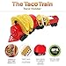 The Taco Train Taco Holder Stand - Holds 5 Tacos and Guacamole, Salsa - The Ultimate Gift for Kids and Adults for Fun Taco Tuesdays - Perfect for Parties | By Fyve Global (Engine and Car)