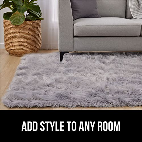 Gorilla Grip Fluffy Faux Fur Rug, 5x7, Machine Washable Soft Furry Area