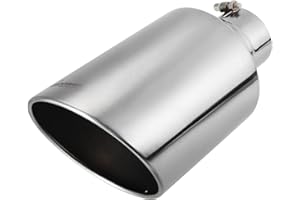 Upower 4 inch Inlet 8 inch Outlet Exhaust Tip Stainless Steel 4" to 8" Tail Pipe Tips 15" Long Bolt-On 45 Degree Angle Cut Universal for Car Truck