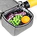 F40C4TMP Lunch Box Insulated Double Deck Lunch Bag for Men Women, 12 Cans Leak-proof Dual Compartment Cooler Tote Keep Warm and Cold with Bottle Side Pocket and shoulder Strap for School, Camping Grey