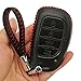 Alegender Hand Sew Leather 4 Buttons Smart Key Fob Cover Case Bag Jacket Protector Fit for 2016 2017 2018 Hyundai Tucson Elantra Sonata (NOT FIT Flip/Pop Out/Folding Key