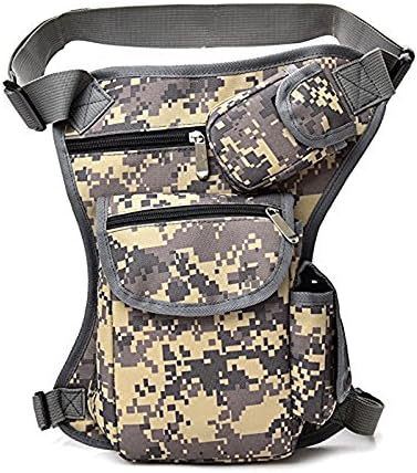 Qisheng Men Canvas Drop Waist Bags Leg Bag Belt Bicycle and Motorcycle Money Belt Fanny Pack