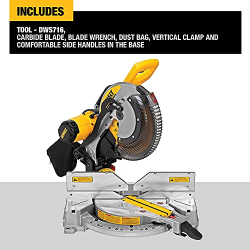 DEWALT Miter Saw, DoubleBevel, Compound, 12Inch, 15Amp (DWS716) Pricepulse