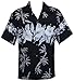 Hawaiian Shirts Mens Beach Aloha Party Holiday Camp Casual Short Sleeve (2XL, Black)
