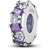 Parmuz Stoppers beads Charms for Bracelets 925 sterling silver 2pcs clip Rondelle Spacer Charm Jewelry for Woman