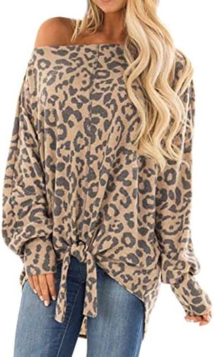 Keliay Bargain Fashion Women Leopard Print Top T Shirt Ladies Loose Long Sleeve Top Blouse