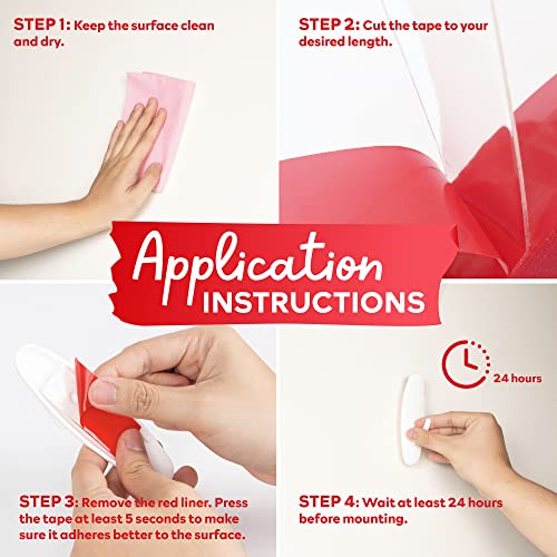 XFasten Double Sided Acrylic Mounting Tape Removable, Clear, 1Inch x