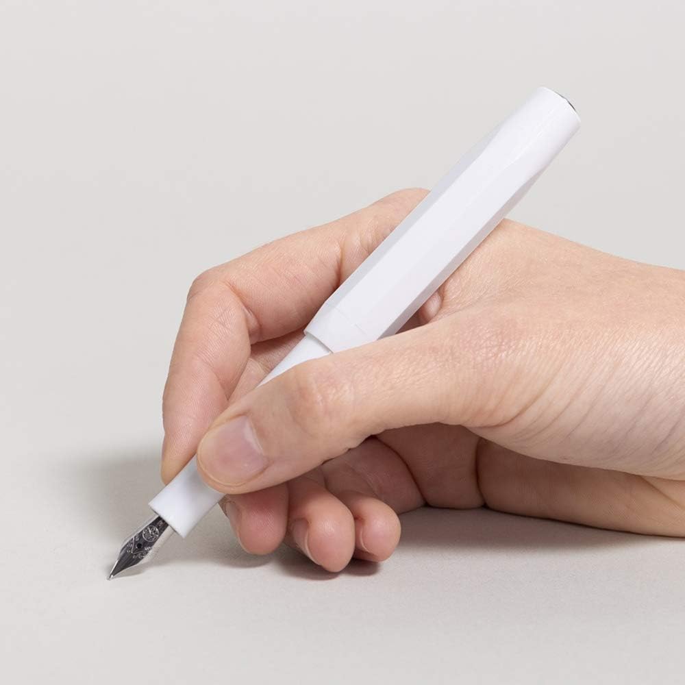 Kaweco SKYLINE SPORT Fountain Pen White I Premium Writing Pen for Ink Cartridges 13 cm in Modern Design and Colour I Nib: B (Broad) - Image 4