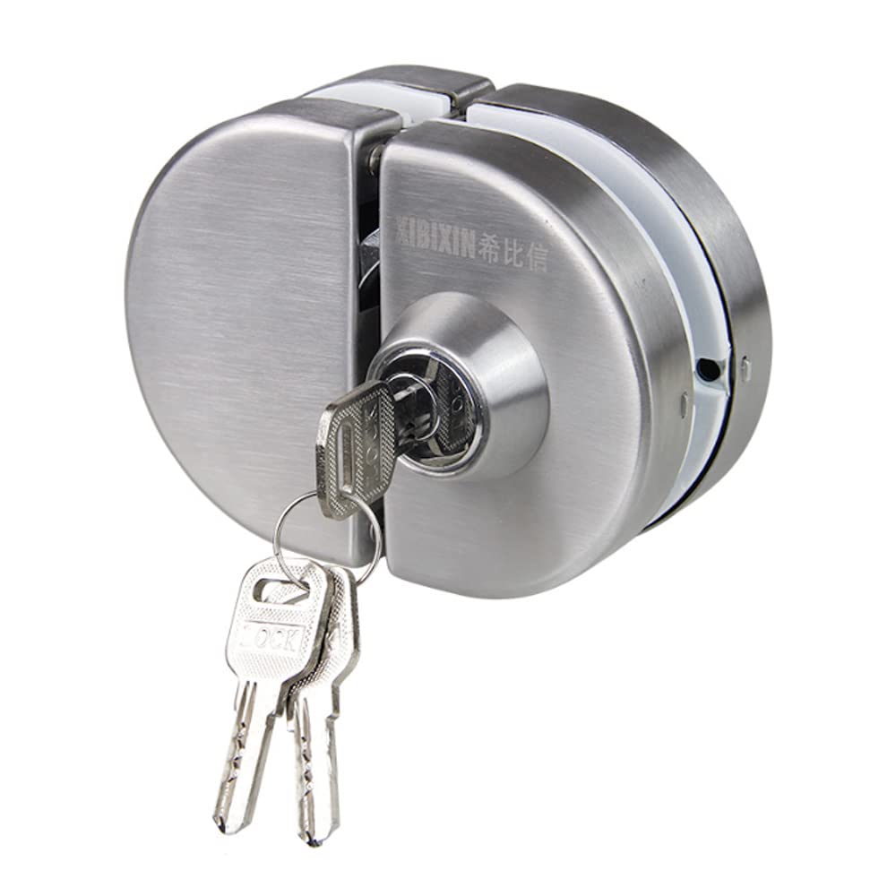 ZONADAH Upgraded Double Glass Door Lock Stainless Steel, Both Sides Open Frameless Door Hasps No Drilling Required for 10-12mm Thickness Glass, Home Office Hotel Furniture Hardware