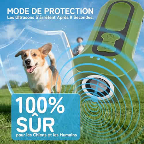 Holercoco Anti Aboiement Chien, Dispositif de Dissuasion à Ultrasons pour Chiens, Dispositif Portable D'arrêt D'aboiement de Chien, Sûr et Humain, Contrôle des Aboiements de 15 m