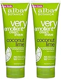 Alba Botanica Moisturizing Cream Shave, Coconut Lime - 8 oz - 2 pk