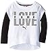 PUMA Little Girls' Skater-Sleeve Love T-Shirt