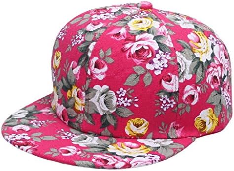 Toyobuy Women Men Colorful Flower Print Snapback Baseball Hat Hip Hop Cap