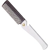 Stainless Steel Folding Comb, Pocket Comb for Men and Women, Silver