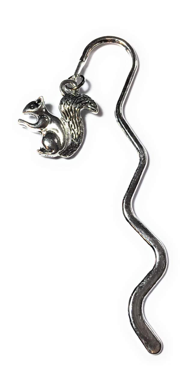 FizzyButton Gifts Silver Tone Squirrel Charm Mini Bookmark in Gift Bag