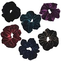 6 Pcs Large Size Neutral Color Scrunchies for Women Hair Elastic Bands