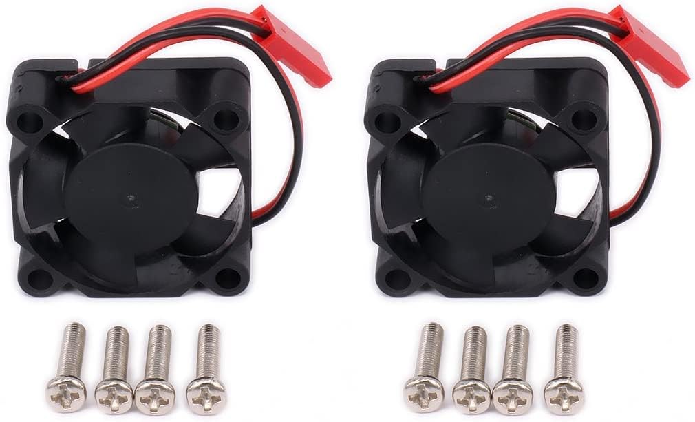 MACHSWON 5-7V 30mm Heatsink Motor Cooling Fan Cooling Fan Universal Heat Sink with JST Plug for 1:10 RC Car Boat HSP HPI Wltoys Himoto Tamiya