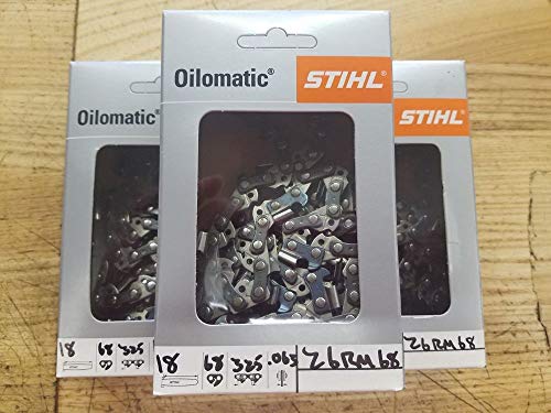 Stihl 26RM3-68 (3 Pack) Oilomatic Rapid Micro Chainsaw Chain 18" 68 Links .325 Pitch 0.63 Guage