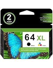 64XL Black/Tri-Color 64XL Ink Cartridge Combo Pack, HUIAYA Replacement for HP Ink 64 for HP Envy Photo 7855 7858 7155 7900 7800 Envy Inspire 7950e Printer | N9J92AN & N9J91AN 2 Pack