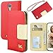 Galaxy S4 case,By HiLDA,Wallet Case for Samsung Galaxy S4/i9500,Premium PU Leather Case,Credit Card Holder,Flip Cover Case[Red]